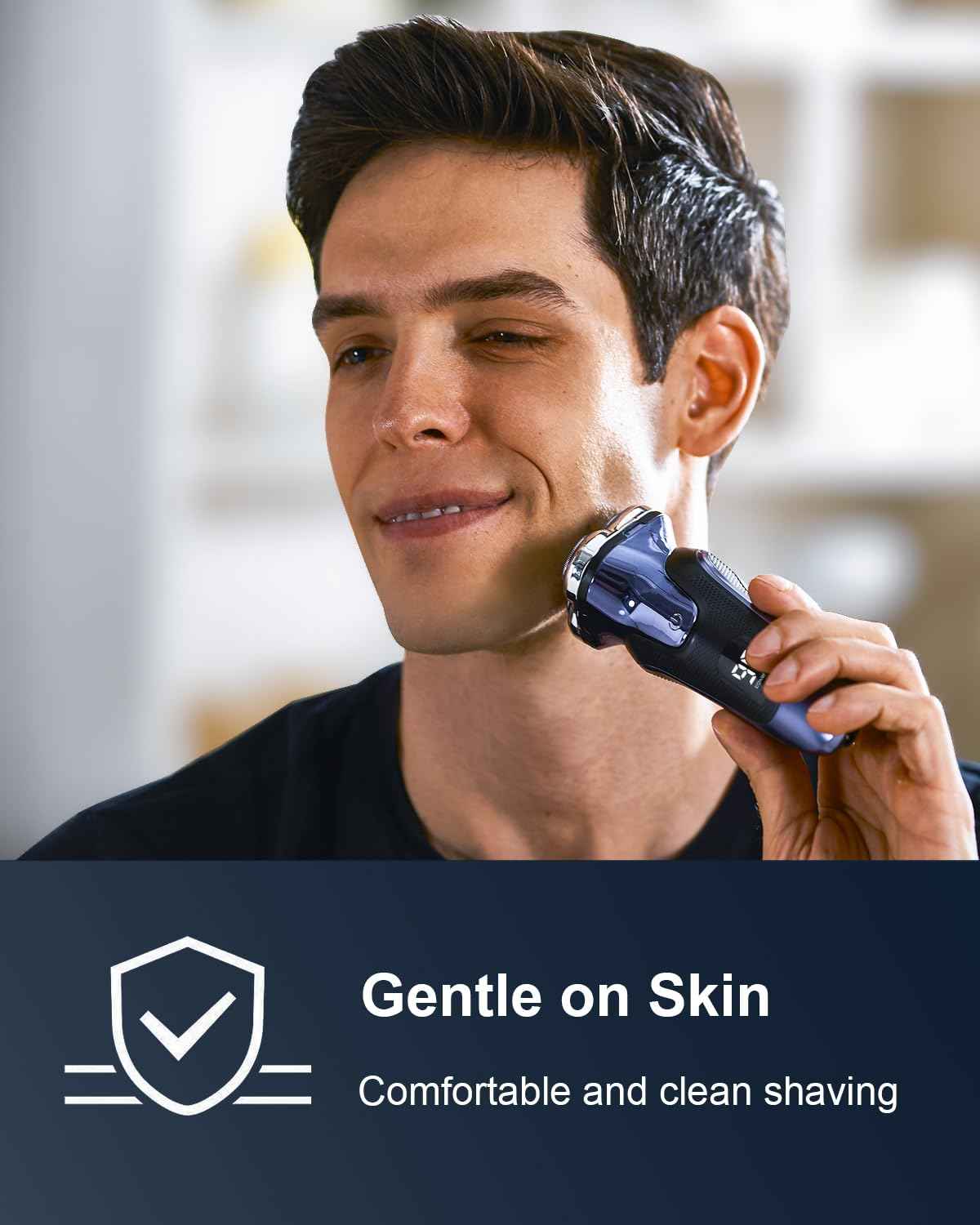 Electric Razor for Men, Electric Shaver for Men Face, Rechargeable Wet Dry Waterproof Cordless Shaver with Pop Up Trimmer