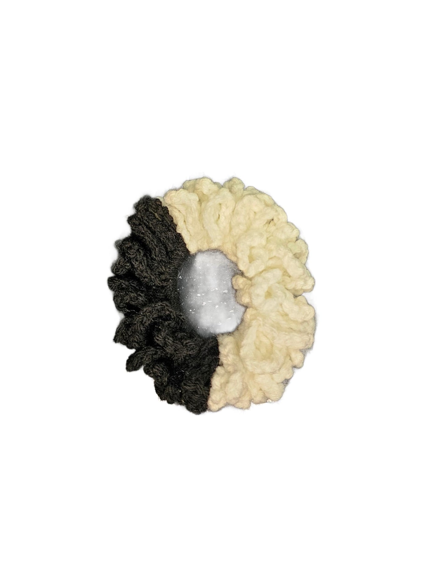 Generic Hair Scrunchies, Crochet Cotton Scrunchie Set, Assorted Colors (Black/White), 1 Count (Pack of 1)