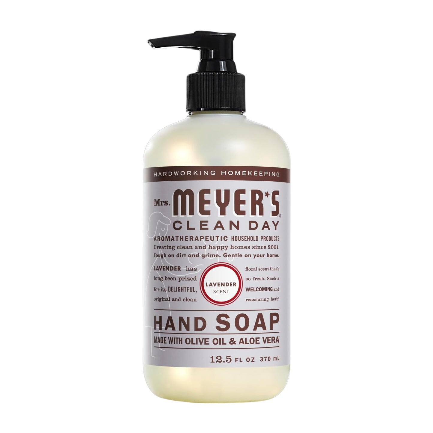 Mrs. MEYER'S Clean Day Liquid Hand Soap 6 Pack Variety, Gingerbread, Iowa Pine, Peppermint, Lavender, Lemon Verbena, Basil, 12.5 OZ Each, 1 CT