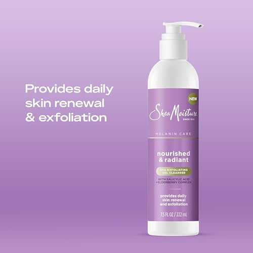 SheaMoisture Radiance BHA Exfoliating Gel Cleanser Nourished & Radiant Daily Skin Renewal Enhanced Brightness & Tone 7.5 fl oz