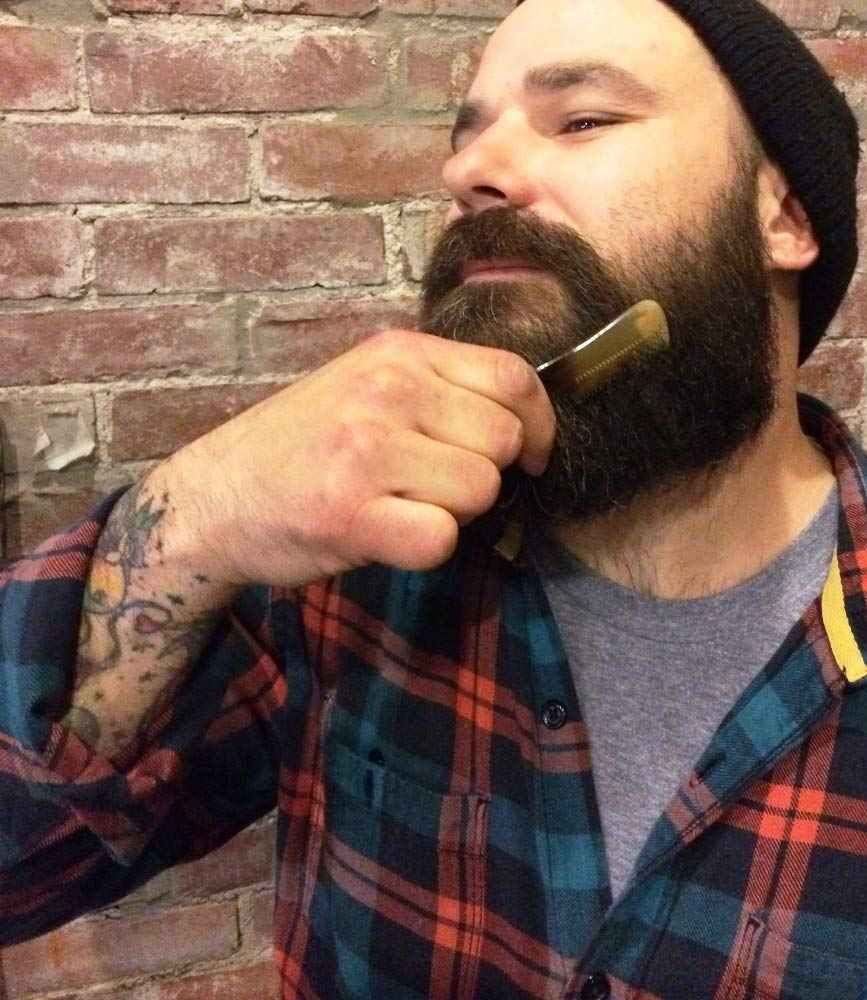 Lucky Franc's Beard Grooming Kit with Japanese Beard Scissors & Ox Horn Handmade Mini Beard Combs for Men. Mustache Trimming Kit with Mustache Hair Scissors and Comb for Men. Handmade Beard Care Kit