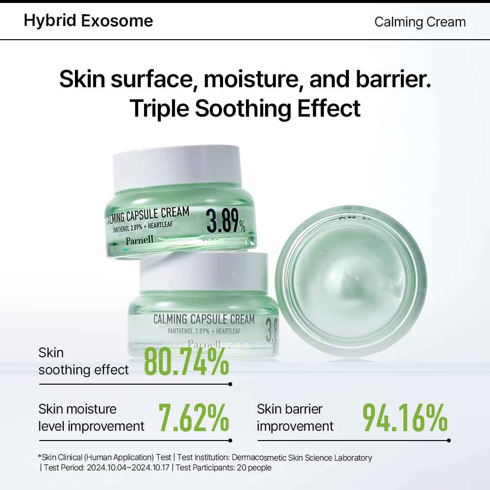Parnell Panthenol 3.89% | 50ml / 1.69 fl.oz. | Heartleaf Calming Capsule Cream, Acne soothing cream, korea skin care, korea beauty