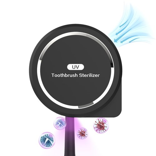 Cahot Toothbrush case Holder, Toothbrush cleaner and Holder Cover Caps with Fan Drying, Rechargeable Portable Toothbrush Case Fits Most Electric and Manual Toothbrushes (Black)