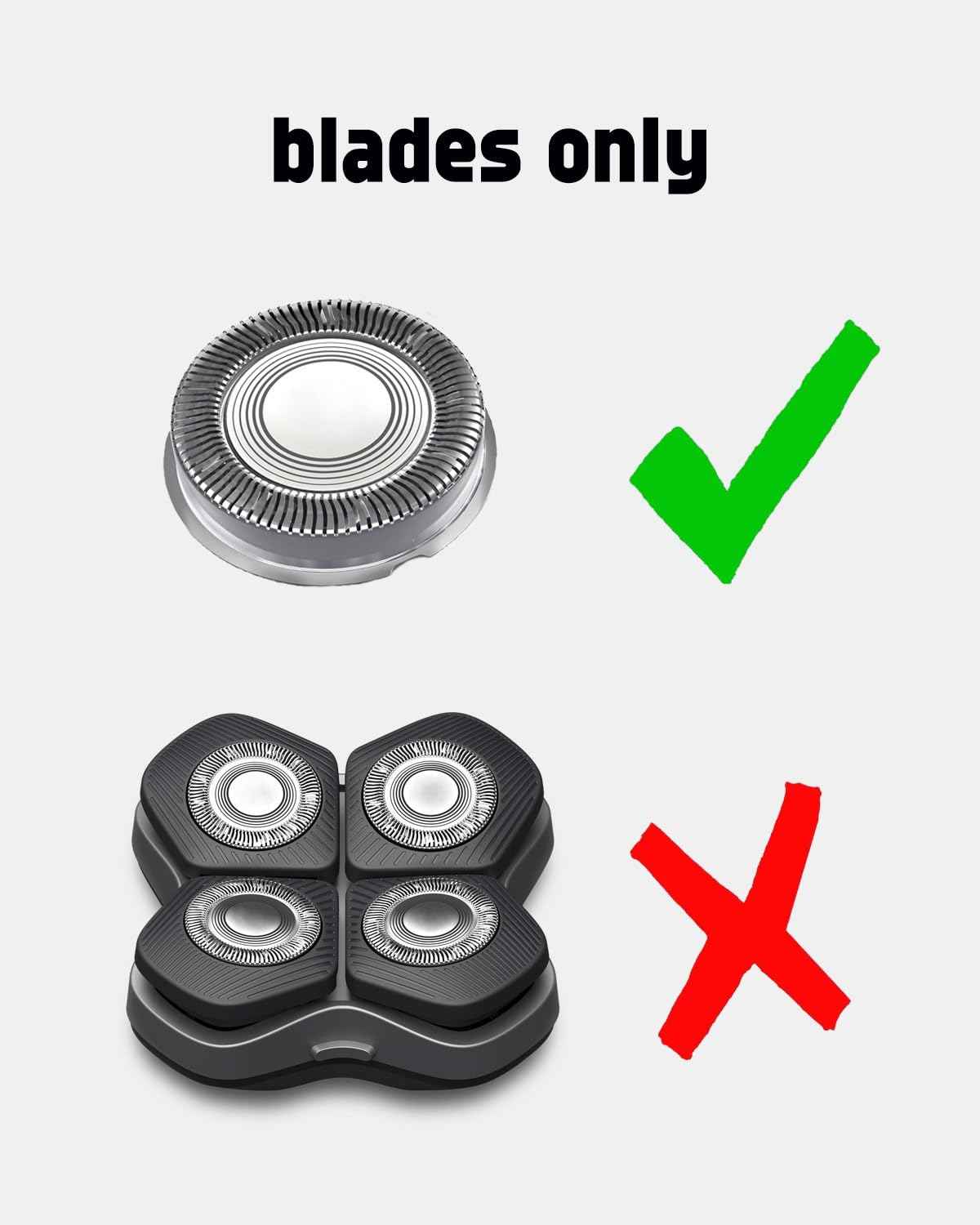 Norelco Head Shaver Replacement Heads Compatible with Philips Head Shaver Pro HS5980 HS7980 HS9980, 8PCS HS740 Blade Refill, 2 Cleaning Brush