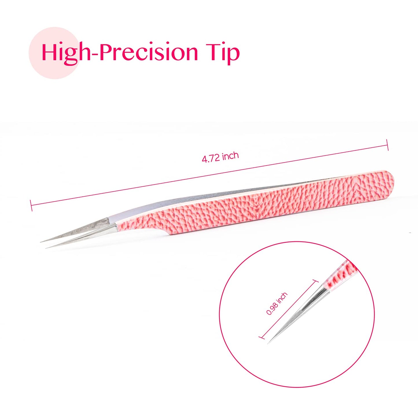 Kolybel Eyelash Extension Tweezers Professional Stainless Steel Lash Tweezers for Mega Volume & Make Volume Fans Lashes Eyelashes Extensions Applying Tweezers（Red-K04)