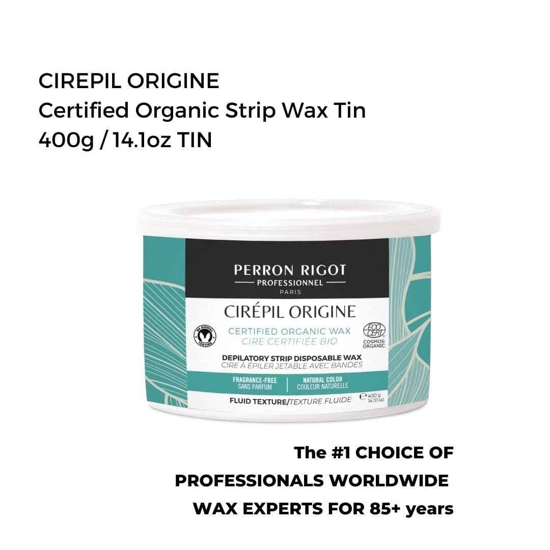 Cirepil - Origine - 400g / 14.11 oz Wax Tin - COSMOS Certified Organic Wax - Free of Colorants, Fragrance, Petrochemicals and Minerals - Thin Gel Texture - Perfect for Large Areas - Strips Needed