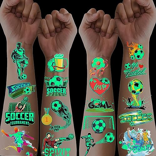 Glow In The Dark Soccer Temporary Tattoos for Kids