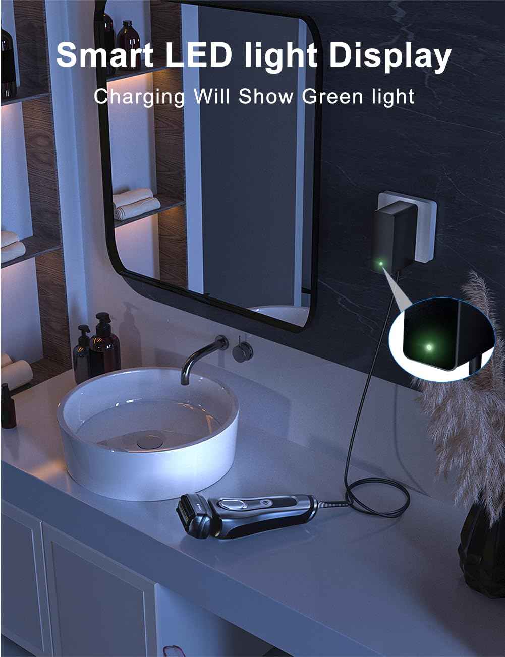 IBERLS 12V Charger Compatible with Braun Shaver and Silk-épil Series 9 7 5 3 1, Series 3, Series 5, Series 7, Series 9 3040s 5018s 7865cc 9290cc, S9 S7 S5 S3 S1, Replacement Charging Power Cord 5FT