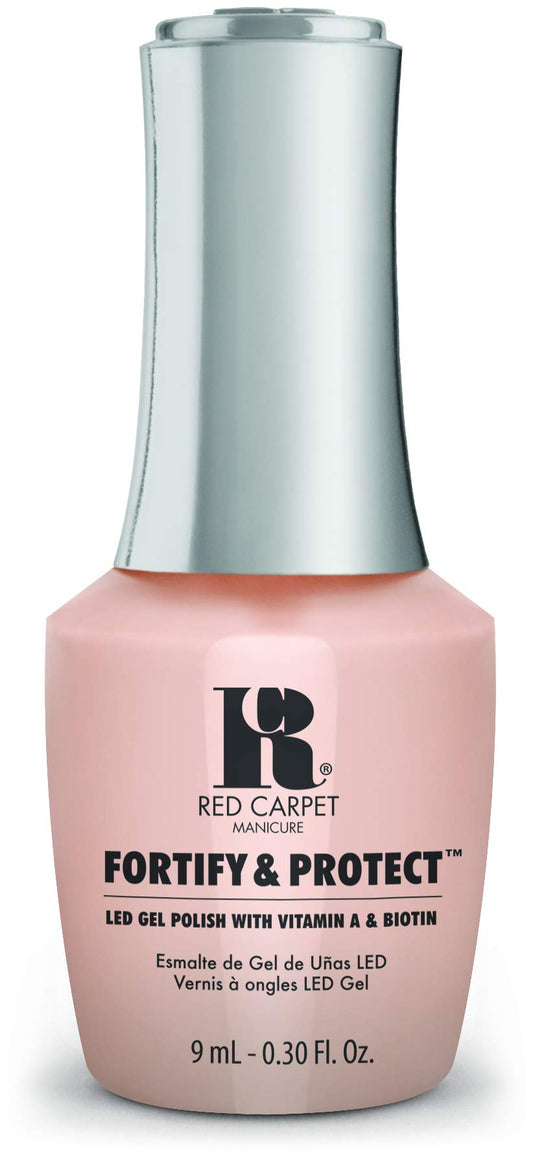 Red Carpet Manicure Fortify & Protect Nude Sheer Gel Polish for Strong, Healthy Nails - Infused with Vitamin A & Biotin - (Ready For My Cameo) Led Nail Gel Color, 0.3 Fl Oz