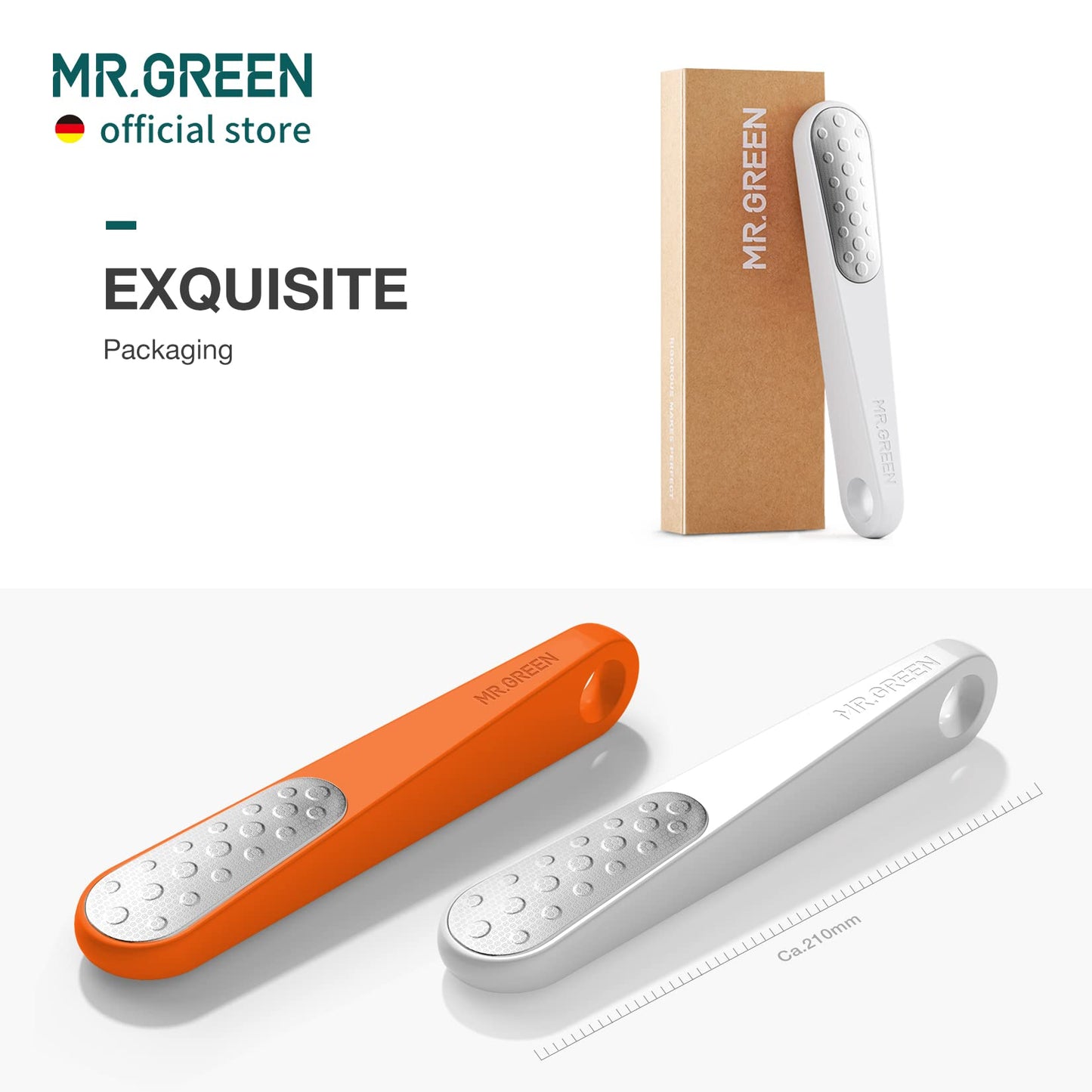 MR.GREEN Foot File Double Sided Callus Remover for Dead Skin Professional Pedicure Tools Callous Scraper Foot Sander Heel Filer (Orange)