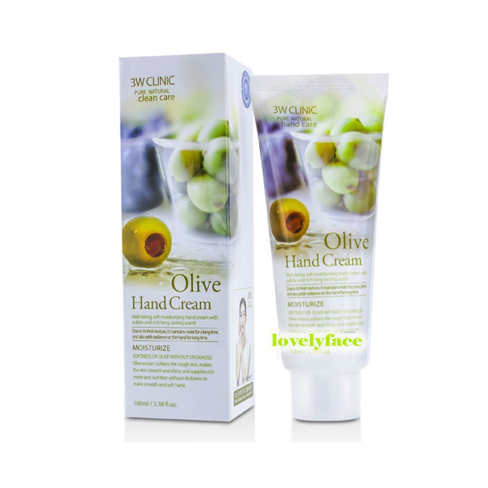 3W Clinic Hand Cream, Olive, 3.38 Ounce