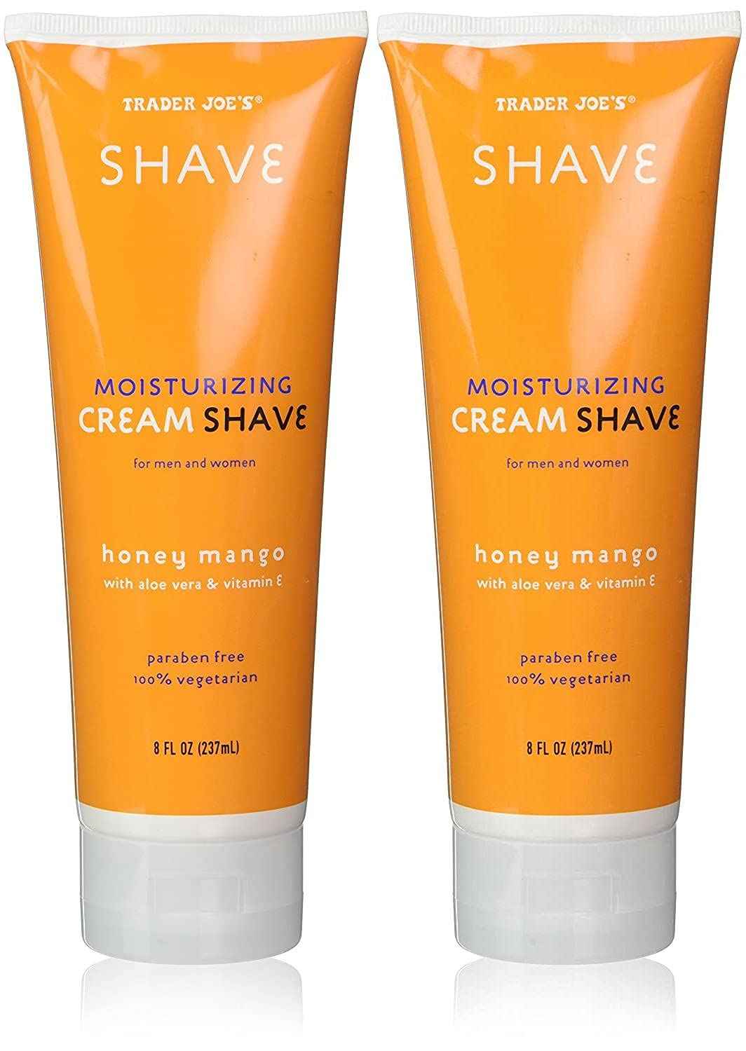 (2 Pack) Trader Joe's Honey Mango Moisturizing Shave Cream with Aloe Vera and Vitamin E for Men and Women Pack of 2
