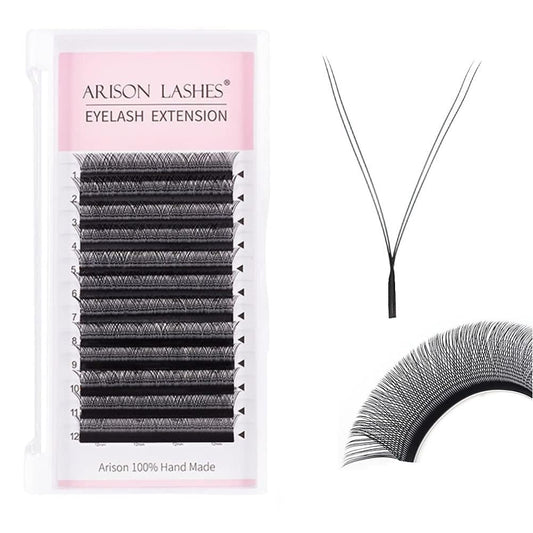 YY Eyelash Extension y Lashes 0.05mm C Curl 10mm Premade Fans Volume Y Shape Faux Mink Matte 12 rows Cluster pre Fanned Soft Eye Lashes