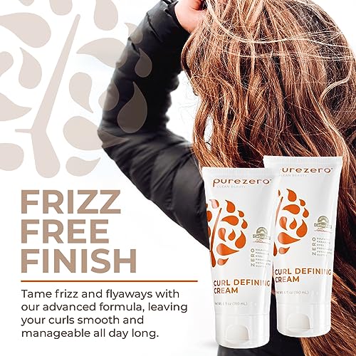 Purezero Curl Cream for Defined Hydrated Curls - 6oz, 2 Pack