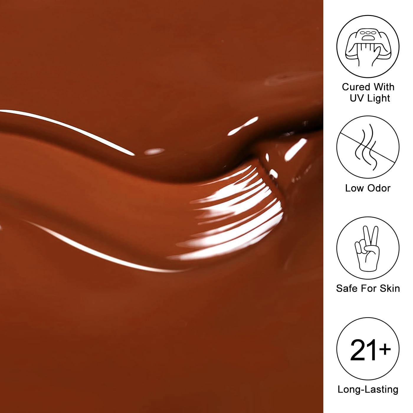 Imtiti Brown Gel Nail Polish, 15ML Chocolate Brown Gel Polish Autumn Winter Gel Nail Polish Soak Off LED UV Nail Gel Polish DIY Nail Art Starter Manicure Salon Gel Nail Kit