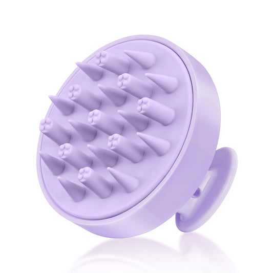 HEETA Hair Scalp Massager Brush, Updated Hair Shampoo Brush, Wet & Dry Scalp Exfoliator with Soft Silicone Bristles, Head Massager Washing Hair Care Tool for Women Men Kid, Lavender Purple