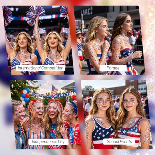 Patriotic Red White Blue Glitter Stick for Face & Body