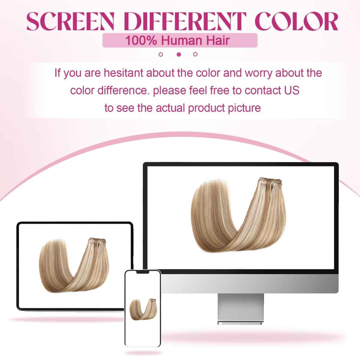 Tebelove Clip in Hair Extensions Real Human Hair 3.6oz/100g Clip ins 100% Human Hair Extension for Women 8pcs Per Set with 18 Clips Double Weft (16 Inch #16/22 Light Blonde to Golden Blonde)