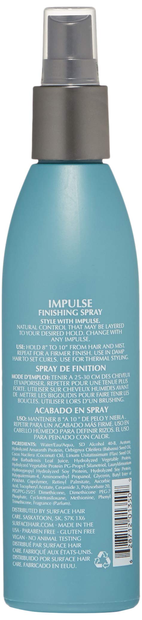 Surface Hair Impulse Finishing Spray, Fast And Flexible Hold, For Use With Thermal Styling, 8 Fl. Oz.