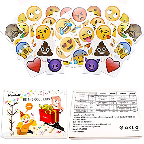 Emoticon Temporary Tattoos 160pcs 2" - Konsait Smiley Face Body Stickers