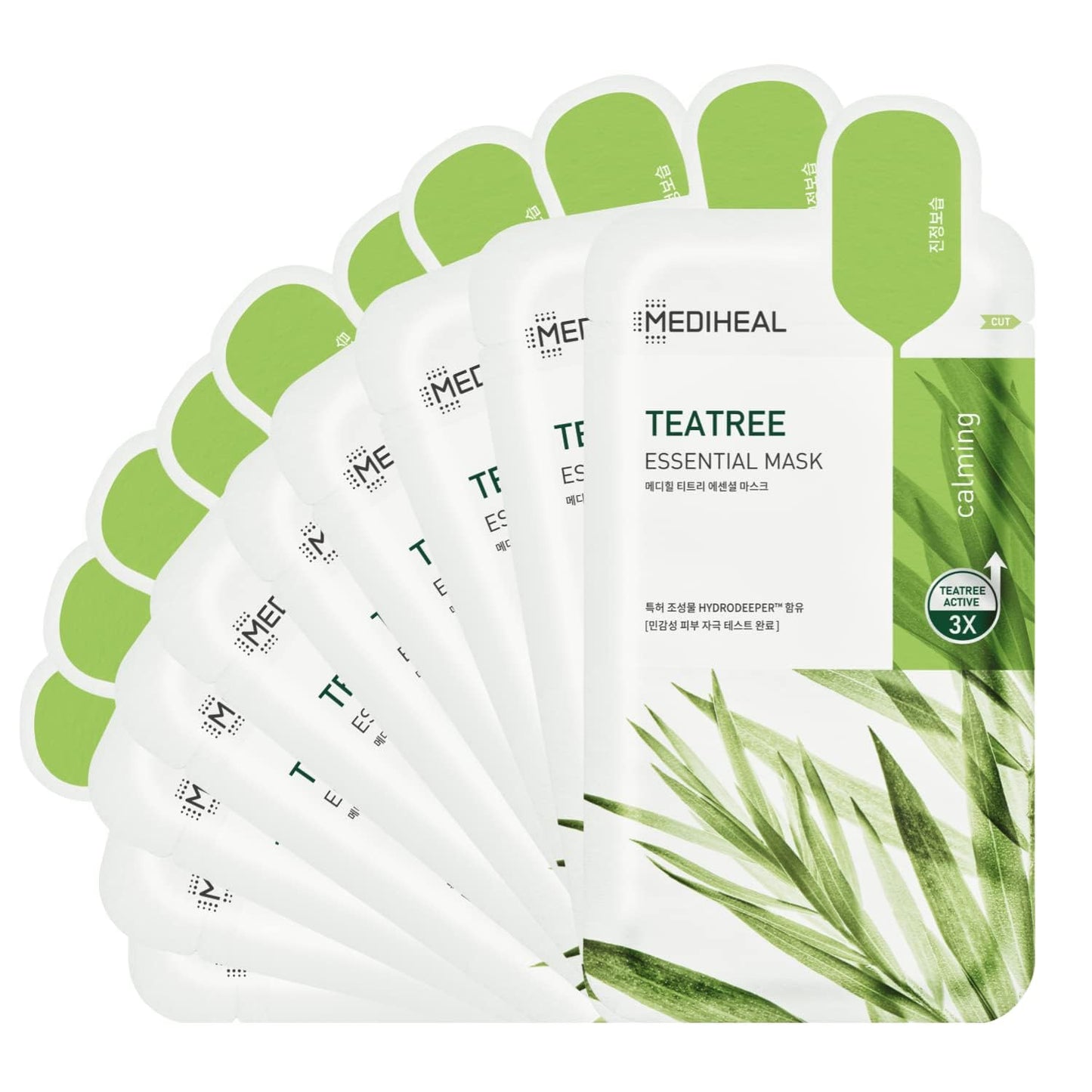 Mediheal Official Best Korean Sheet Mask - Tea Tree Essential Face Mask 20 Sheets Skin Soothing Treat Blemishes Sebum Control For All Skin Types Value Sets Acne Prone