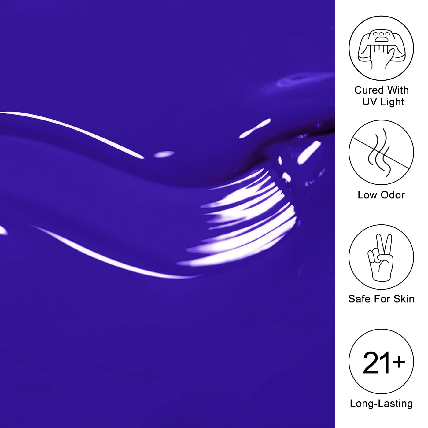 Imtiti Purple Gel Nail Polish, 15ML Dark Purple Blue Gel Polish Autumn Winter Gel Nail Polish Soak Off LED UV Nail Gel Polish DIY Nail Art Starter Manicure Salon Gel Nail Kit