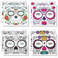 Day of the Dead Sugar Skull Temporary Face Tattoos - 8 Pack
