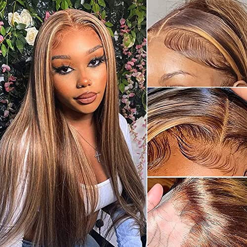Brazilian Human Hair Bundles With 4x4 Closure P4/27 Honey Blonde