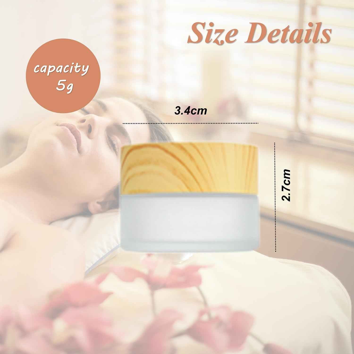 8Packs Frosted Glass Jar with Lids Empty Frosted Cream Jars Bottle Vials Refillable Cosmetic Containers Jar Pot Sample Jars Containers for Lotion Lip Balm Eye Cream(8pcs,5g)