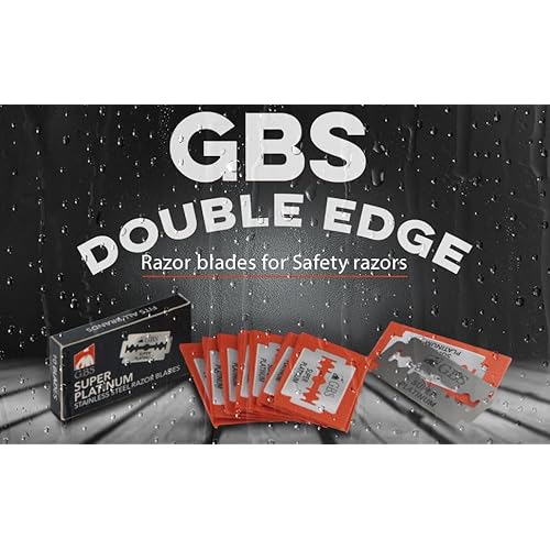G.B.S Double Edge Blades for Double Edge, Safety and Shavette Razors - 50 Blades and Styptic Powder Jar stop shaving nicks and bleeding