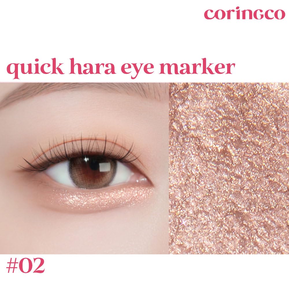 CORINGCO Shimmer Glitter Eye Maker Volume Eyeshadow Stick Quick-Hara Glitter Eye Makeup K-Beauty (2024#02 SET)