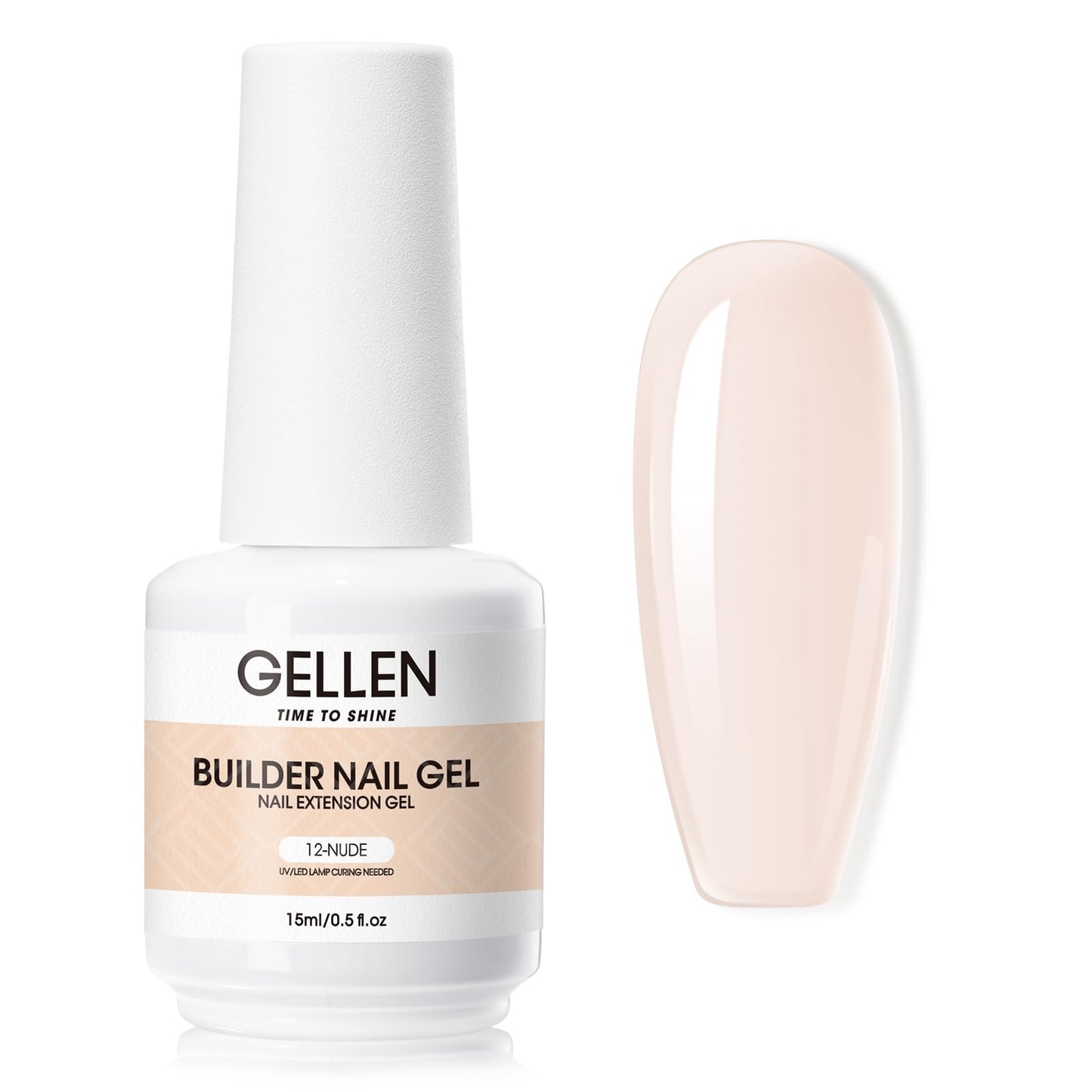 Gellen Builder Gel for Nails, 7 in 1 Builder Strengthener Gel Nude Color Hard Gel Builder Extension Nail Gel Base Gel for Nail Salon DIY Manicure Nail Art Design Gift for Girls