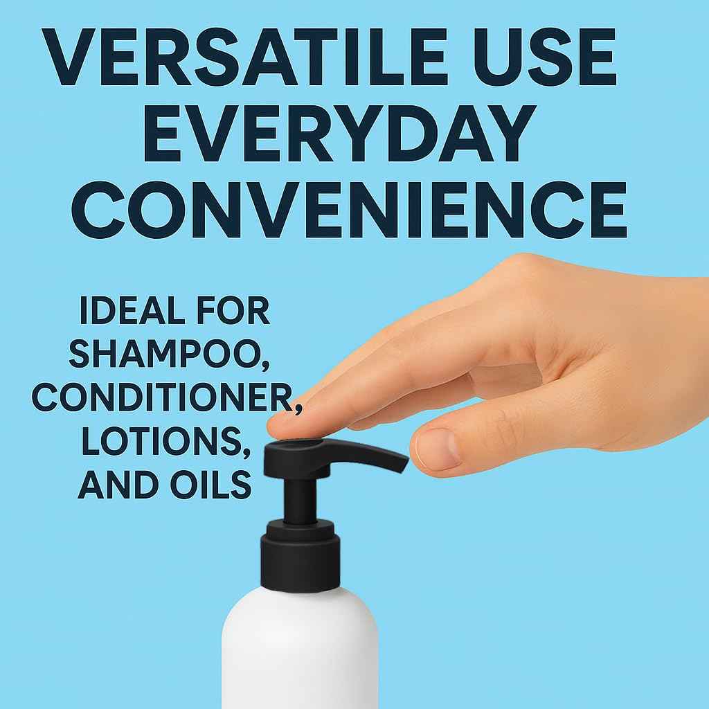 Universal Shampoo/Conditioner Dispenser Pump for Bottles, Leak Proof, Pump Top Fits 1 L/33.8 oz Bottles, 28/410 Neck Size, (Variety Pack of 2)