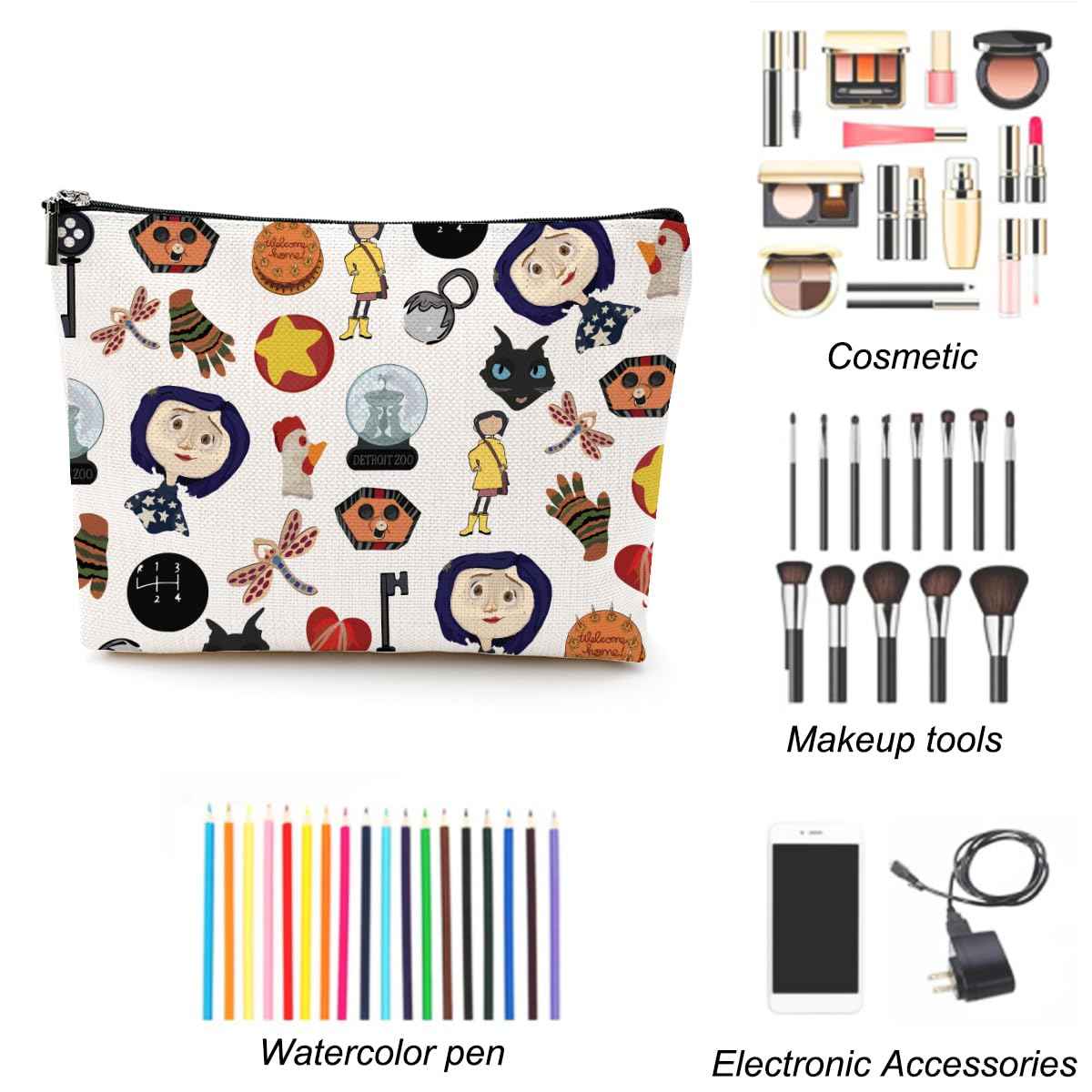 LONGXIN Mr. Bobinsky Cosmetic Make up Bag The Secret Door Lover Gift Ghost Mom Cartoon Movie Merch Makeup Zipper Pouch Bag