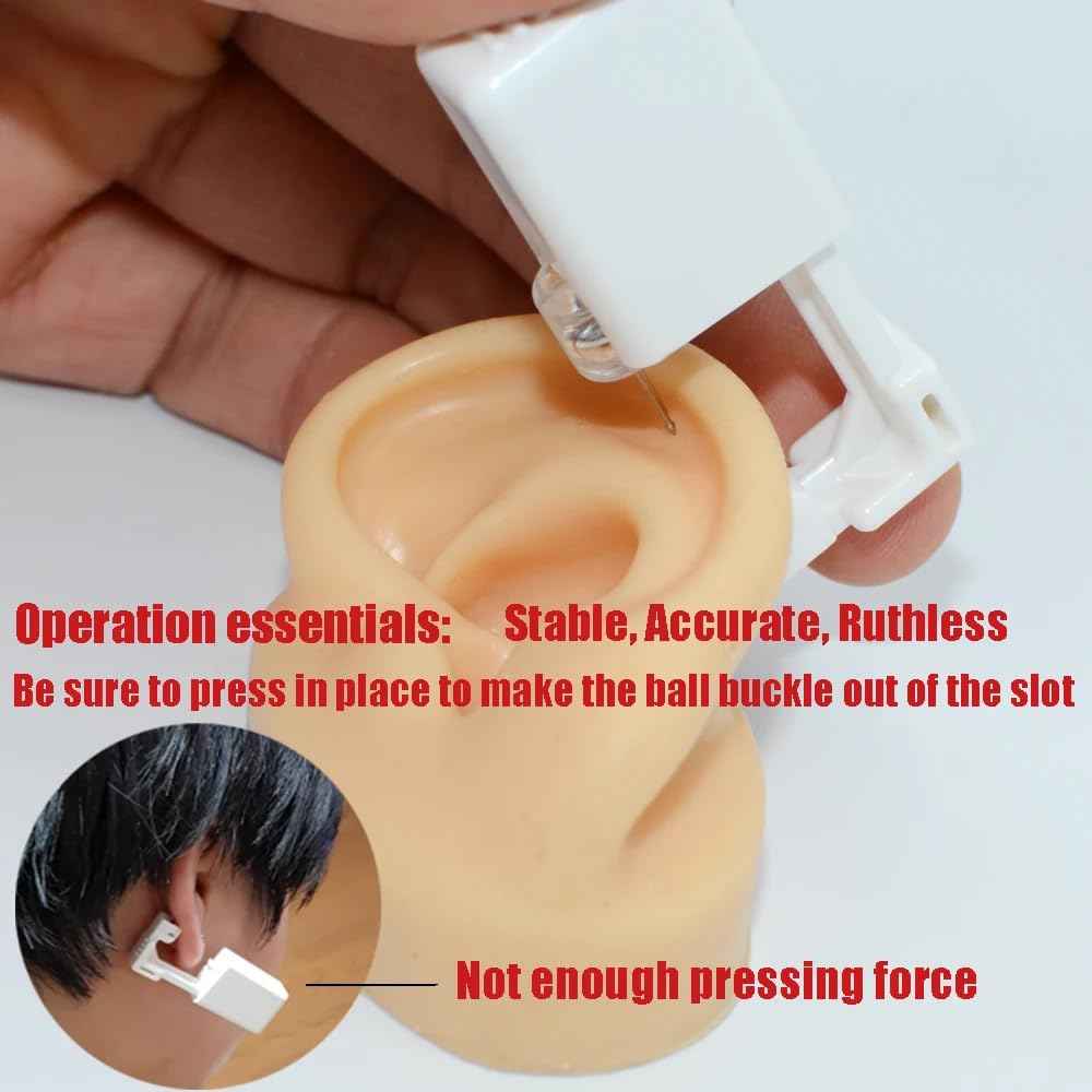 CHUANCI PAIR Disposable Sterile Ear Piercing Unit Ear Cartilage Tragus Helix Piercing Gun More Safety Piercer Tool Machine Choose Design (PAIR Gold 2mm Cz)