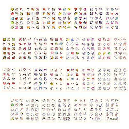 Metker Temporary Tattoos for Kids - 90 Sheets 1000+ Designs