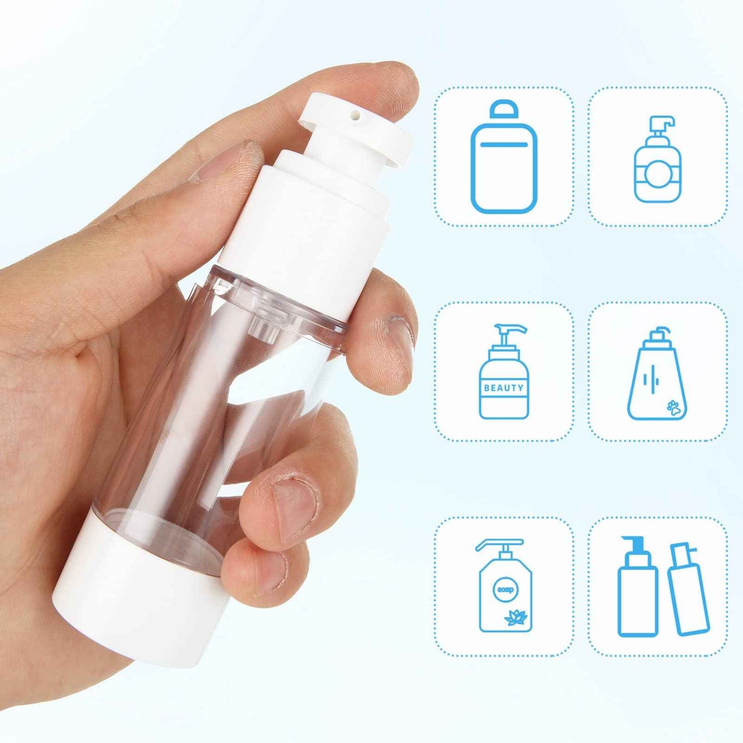 SENENQU 24 PCS 1 Oz 30ml Airless Pump Bottles Travel Size Empty Pump Bottle Lotion Container Refillable Cosmetic Pump Dispensers for Foundation Moisturizer Shampoo Toiletry