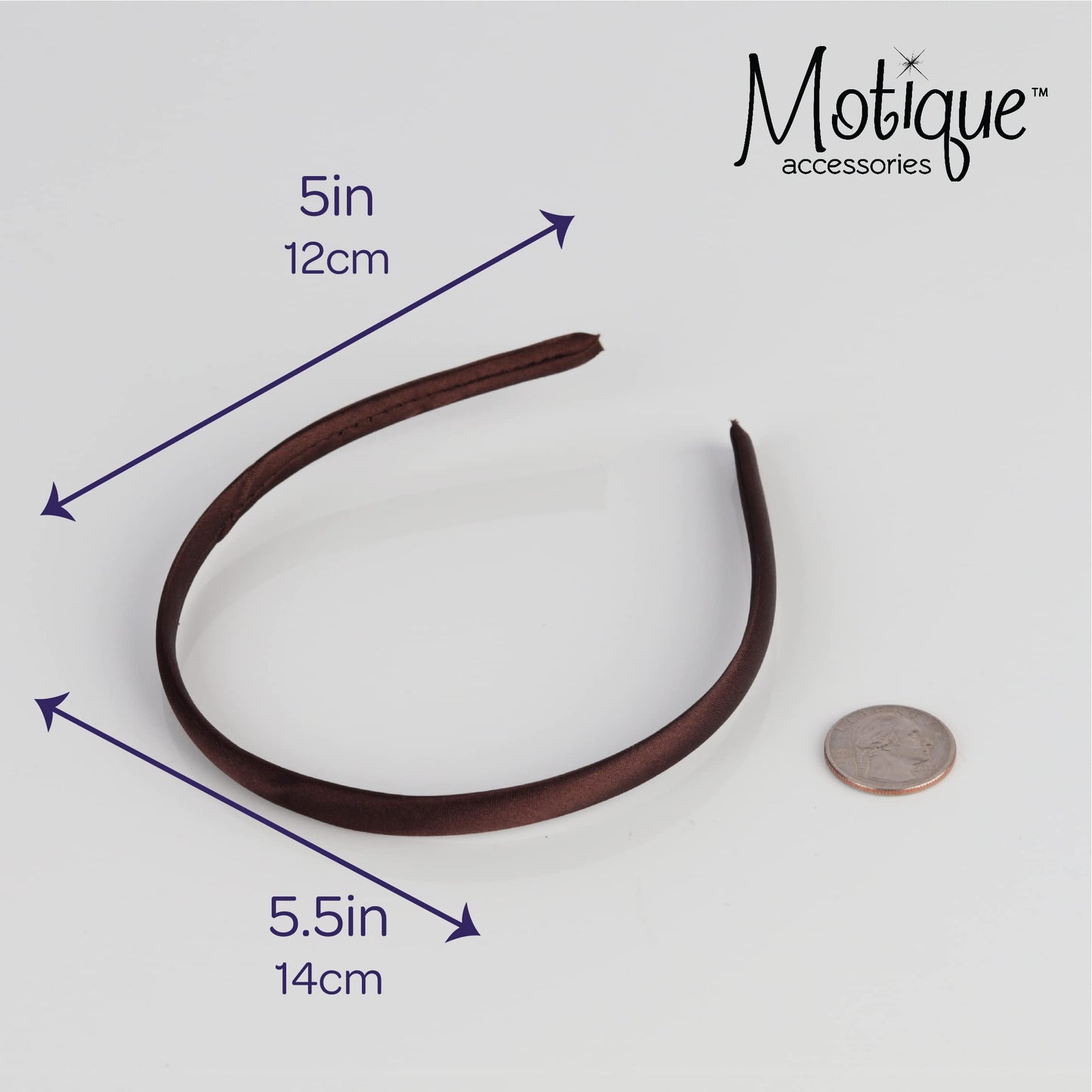 Motique Accessories Thin Headbands for Girls 3/8 Inch Satin Headband - Browns