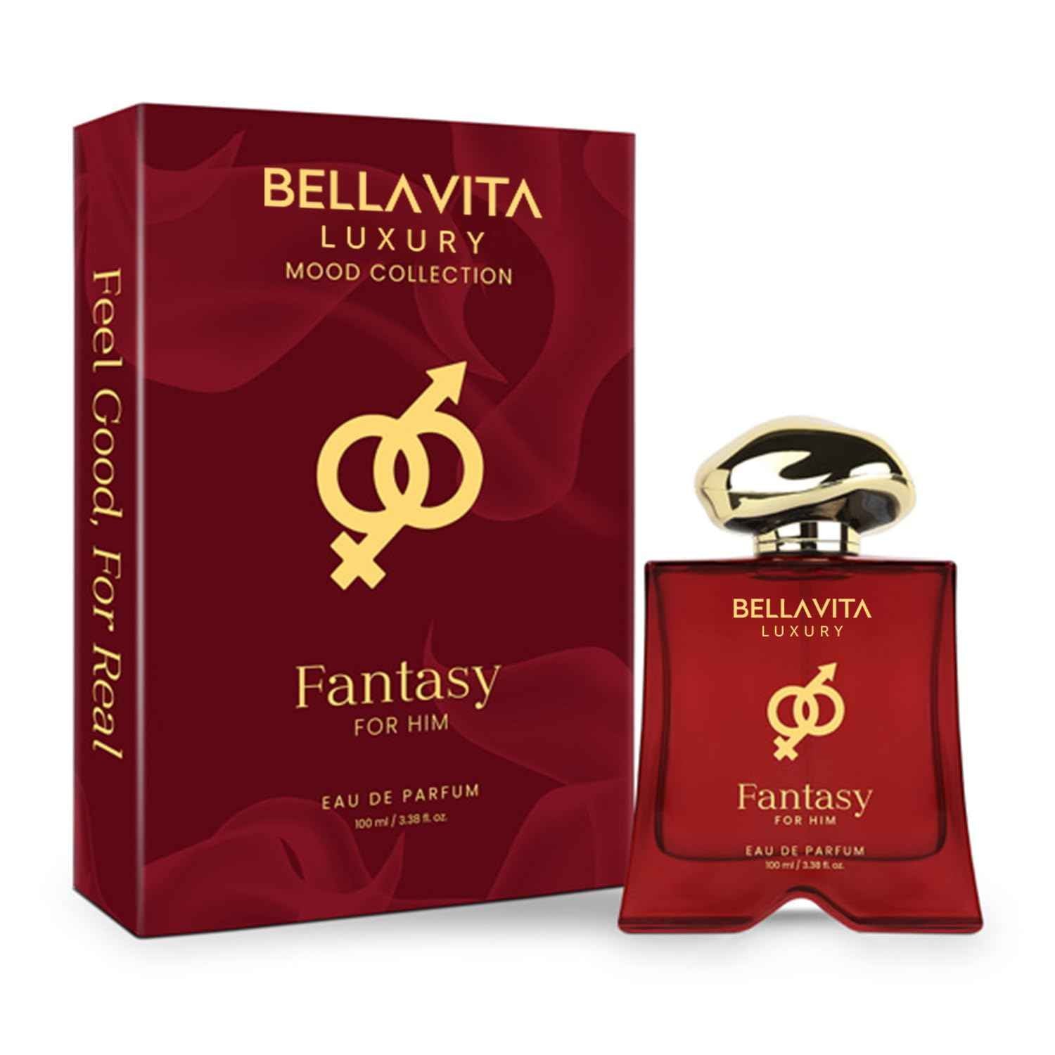 BELLAVITA Luxury Mood Collection FANTASY Perfume for Men 100ml | Pheromone Inspired Technology Long Lasting Fragrance | Notes of Orange, Vetiver and Saffron | Floral, Spicy Premium Fragrance