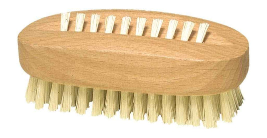 Redecker Natural Pig Bristle Nail Brush with Waxed Beechwood Handle, 3-3/4-Inches