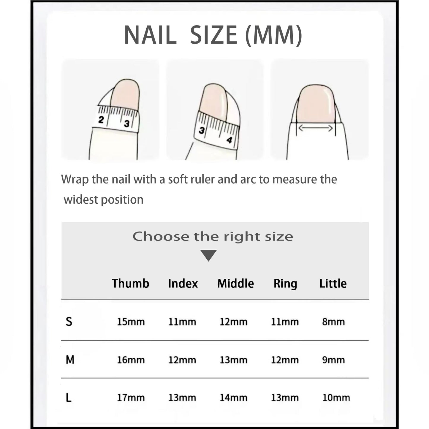 JIEADJIE Press On Nails (100% Handmade),Short-Medium T,Handmade Painted Nail Art by Nail Technician,Daily Version (Heart French, Medium)