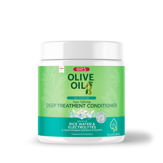 ORS Olive Oil Max Moisture Super Softening Deep Treatment Conditioner Infused with Rice Water & Electrolytes (20.0 oz)