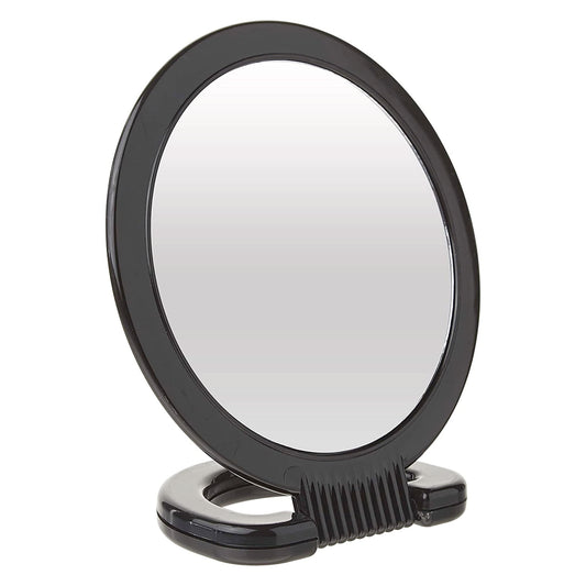 Diane Hand Mirror – 1X 3X Magnifying Hand Held Mirror, Double Sided Vanity Makeup Mirror with Folding Stand Hand Mirror for Women, Men, Salon, Barber, Shaving, and Travel, Medium 6" x 10" In Black
