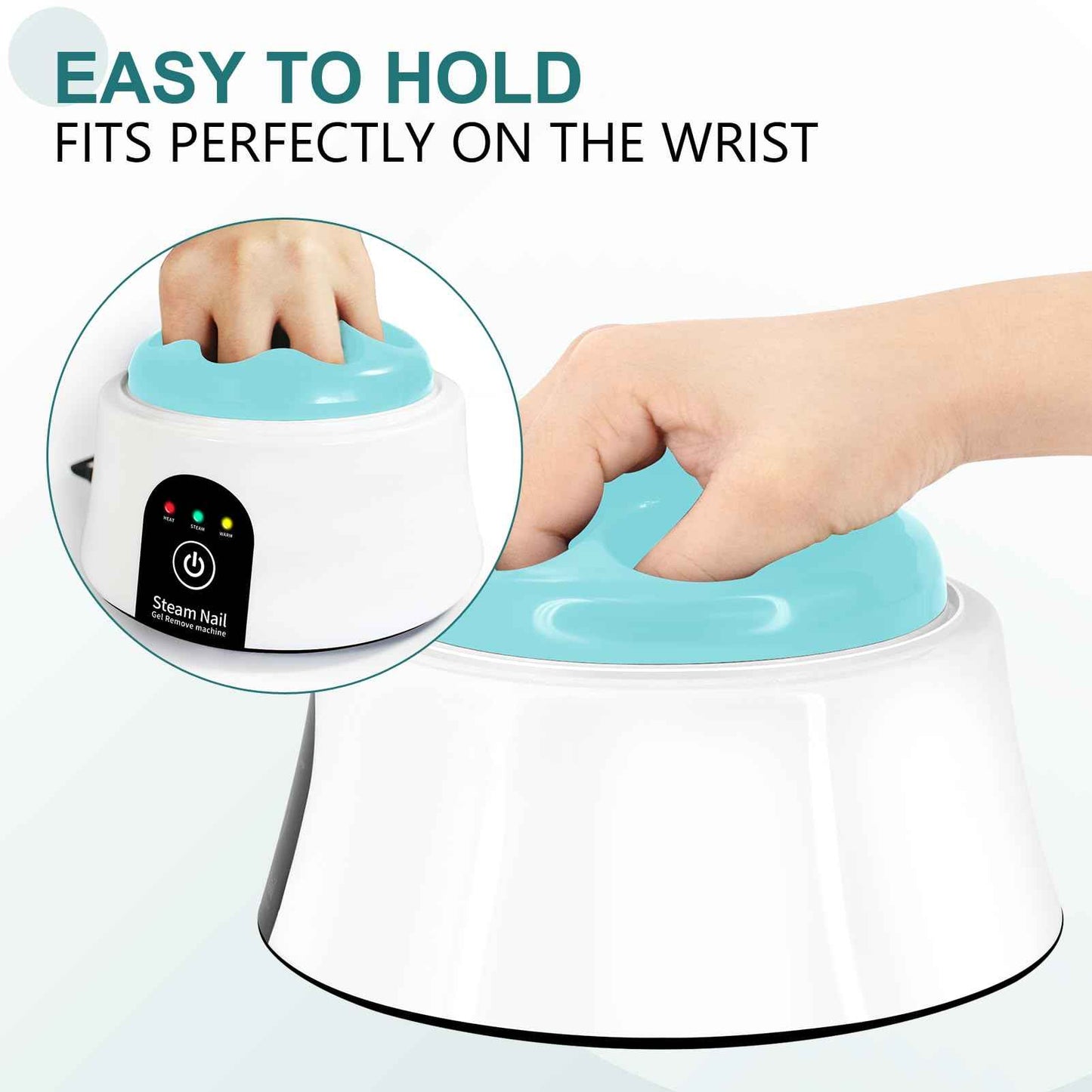 Nail Soaking Bowl, Electric Soak off Bowl Manicure Soaker Nail Polish Remover Machine with Color Cuticle Nail Pusher for Gel Polish, Acrylic Nails, Dip Powder Removal, Blue