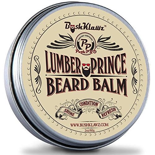 BushKlawz Beard Balm and Leave-in Conditioner, 5 Full Size 2.0 oz Balms - Urban, Lumber, Pacific, Naked Prince Fragrance Free, Premium Line, Great Gift for Christmas, Father's Day