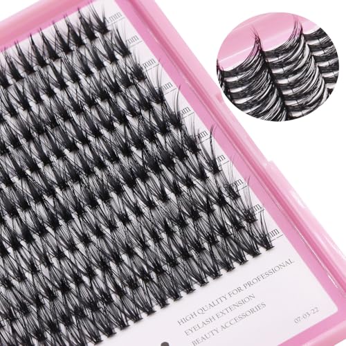 SULV D Curl Wispy Lash Clusters - 200PCS Soft Band Eyelash Extensions for Beginners