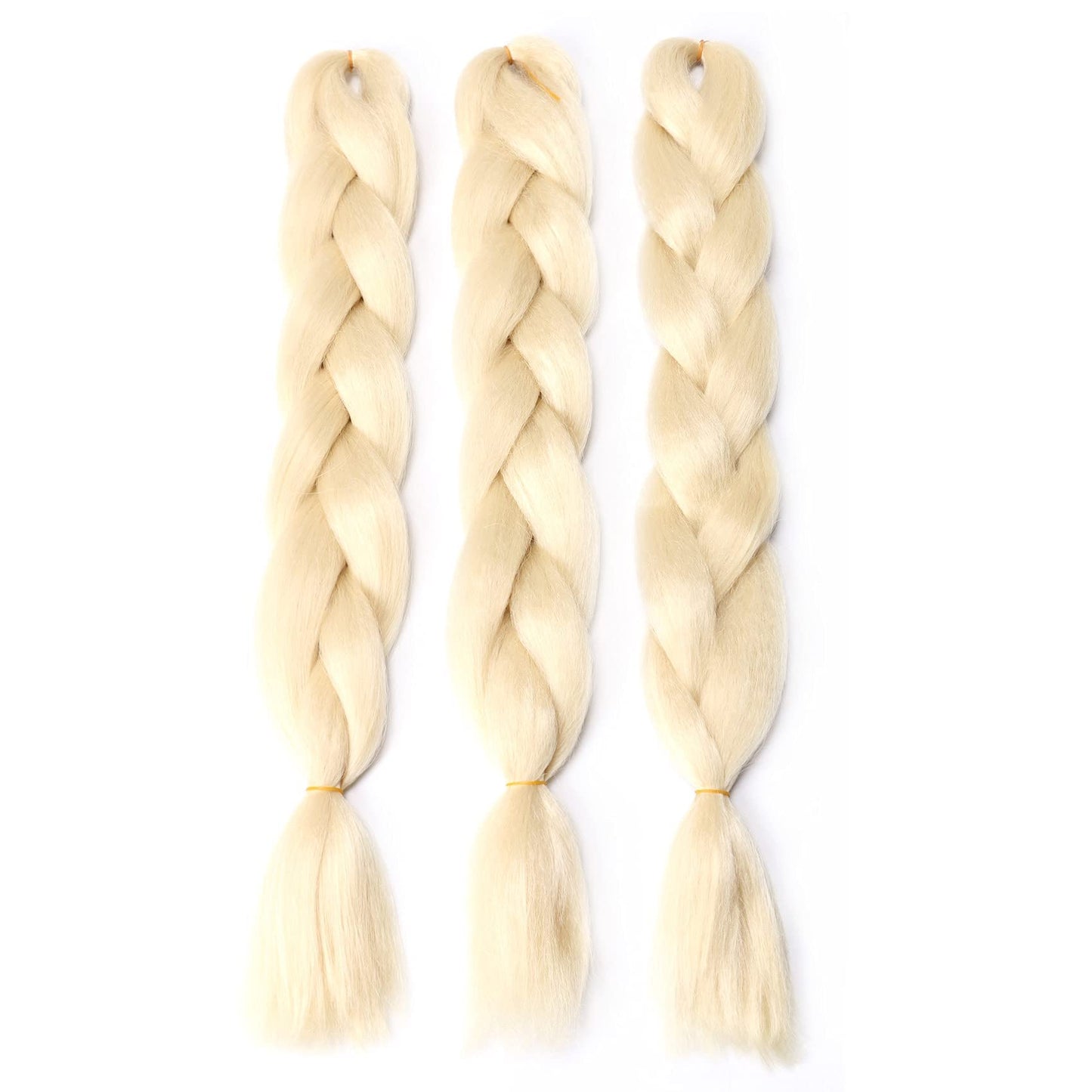 Blonde (613#) Braiding Hair Extensions Blonde Braid Crochet Twist Hair Synthetic High Temperature Fiber for Women 24 Inches 100g/bundle (3 Bundles/Pack,613#)