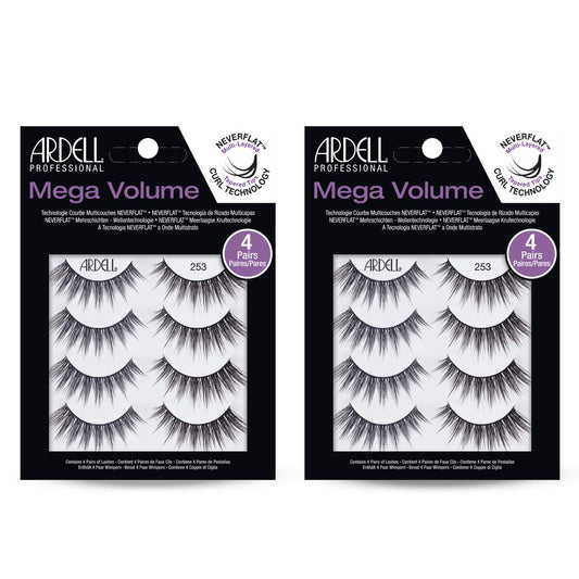 Ardell False Eyelashes Mega Volume 253, 2 packs (4 pairs per pack)