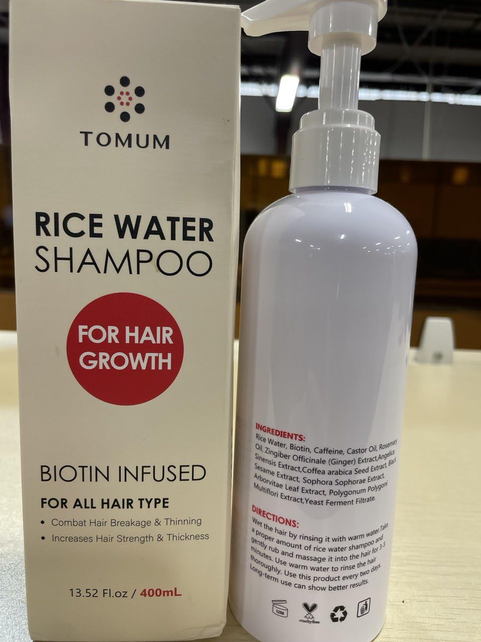 Hair Growth Shampoo for Men and Women:Advanced Rice Water Shampoo - Promotes Strength, Health, and Thicker Hair | Natural Formula with Biotin for Thinning Hair and Hair Loss