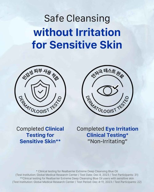 Real Barrier Extreme Deep Cleansing Blue Oil 6.76 Fl Oz, Removes Makeup, Sebum & Blackheads, Hydrating & Gentle on Skin, Low-Irritation Pore Cleansing, Korean Skincare